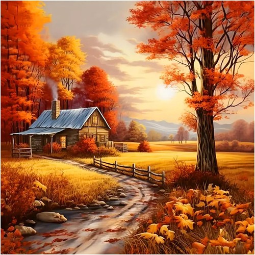 Autumn landscape diamond - autumn,