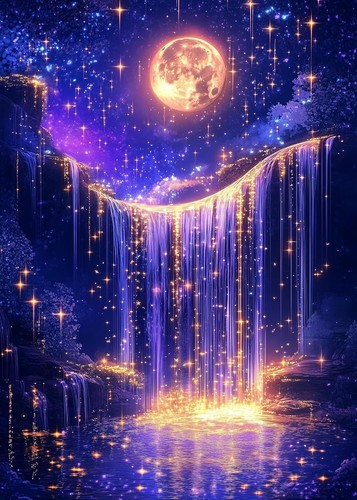 Moonlight waterfall diamond - waterfall,