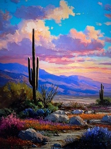 Printed cross stitch desert - printed,