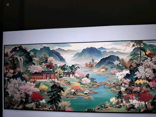 Printed cross stitch asian - lg,