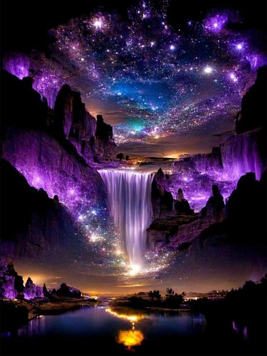 Waterfall landscape diamond - landscape,