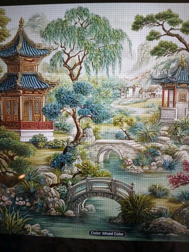 Stamped cross stitch asian - cross,
