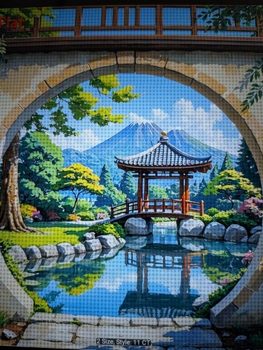 Printed cross stitch asian - printed,