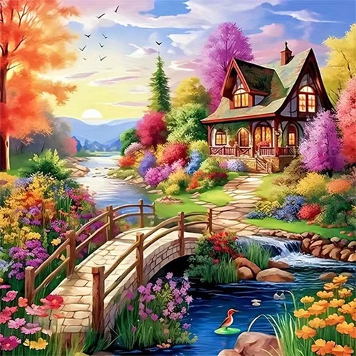 House diamond art painting - diamond,