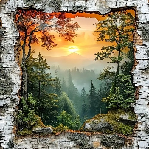 Forest landscape diamond - 5d,